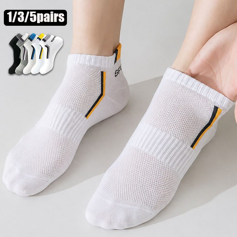 No Show Sock Women - 1/3/5足組 男女兼用スポーツアンクルソックス 通気性メッシュ ランニングソックス ソフトで伸縮性のあるローカットアスレチックソックス 男女兼用