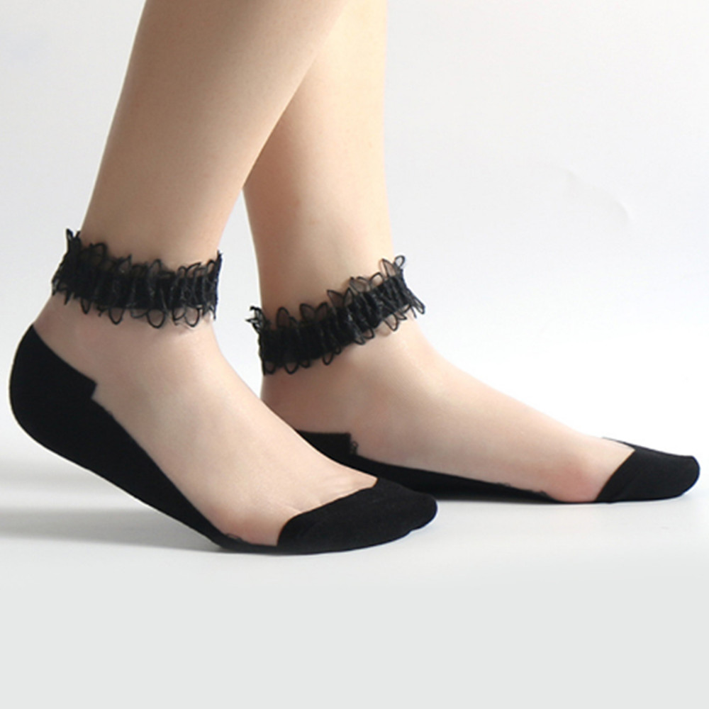 Invisibility Sock Loafer - 女性レースショートソックス薄い靴下ローファーローカットノーショーボート見えない靴下 W019