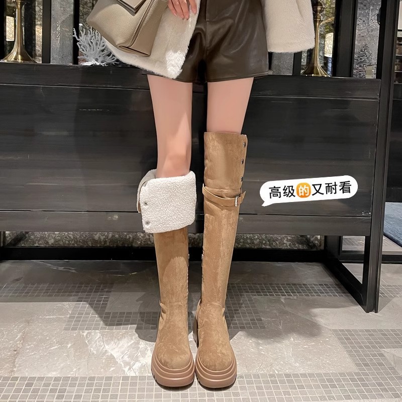 Knee High Sock Women - ニーハイブーツ 2025 レトロ ウエスタンブーツ レディース 秋冬