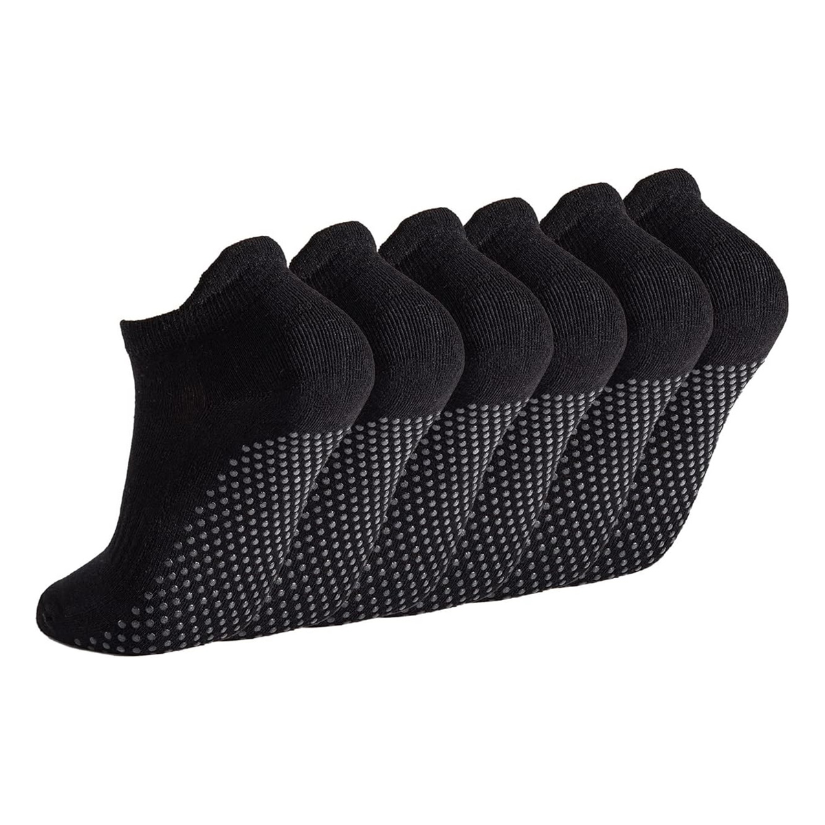 Grip Sock Yoga - 6 ペア ヨガソックス 女性用 ピラティス ノンスリップソックス