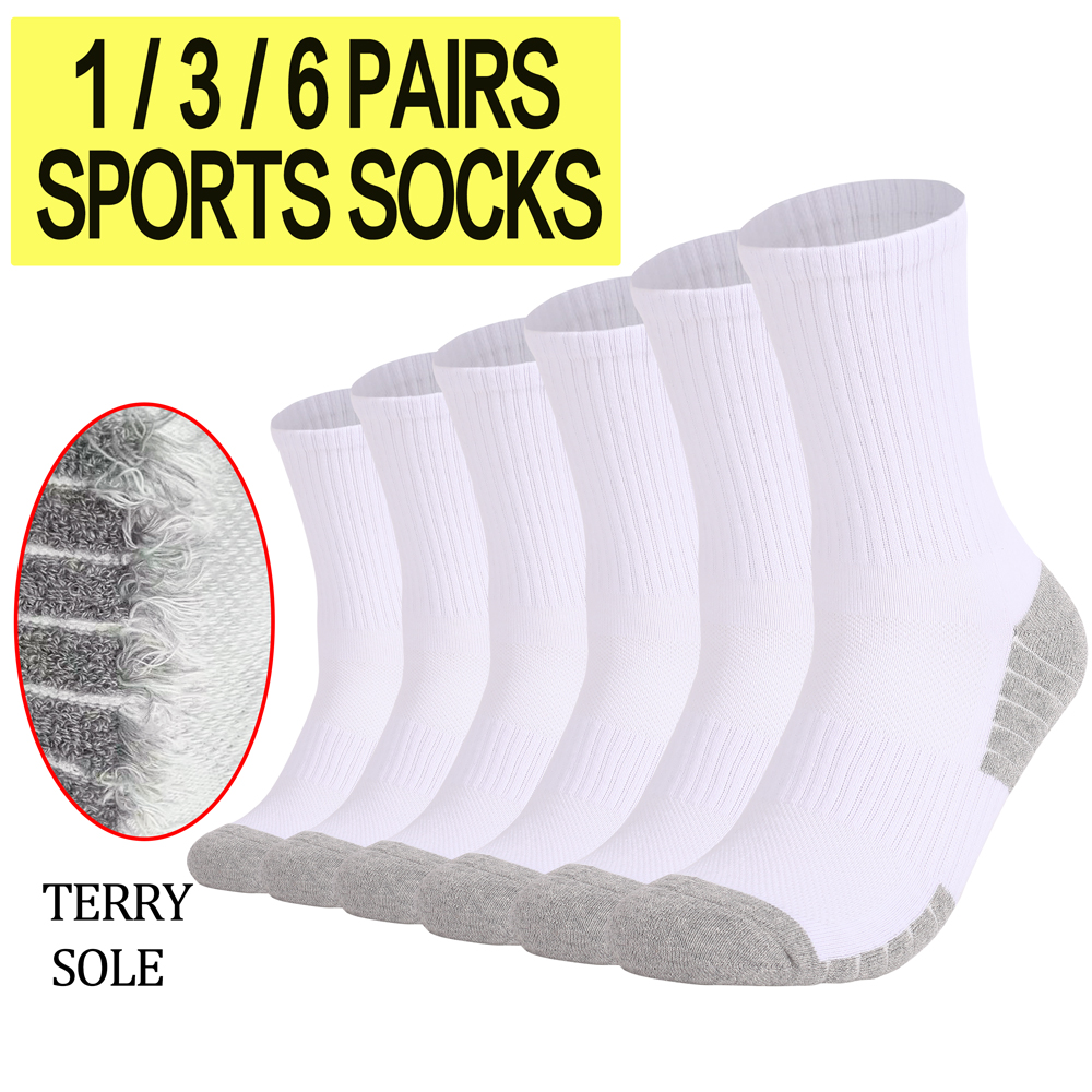 1/3/6 ペア厚手の男性女性ハイキングソックス滑り止めテリ - Athletic Sock Cushion のレビューと価格